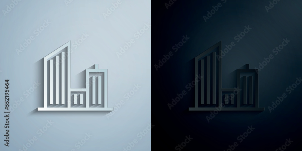 Building paper icon with shadow vector illustration