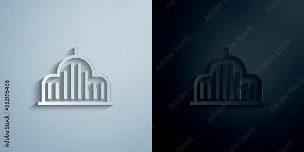 Mosque,building paper icon with shadow vector illustration