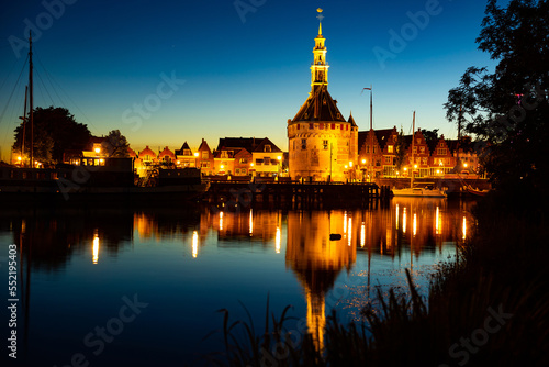 Historical Hoofdtoren tower in the harbor of Hoorn town. North Holland. Netherlands photo
