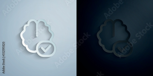 Add brain paper icon with shadow vector illustration