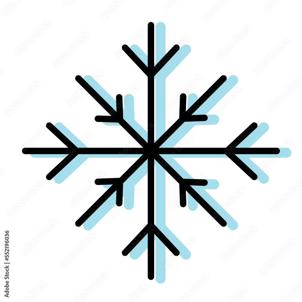 Isoloated monochrome snowflake icon Flat design Vector Isoloated monochrome snowflake icon Flat design Vector