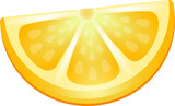 Lemon slice icon illustration isolated on transparent background. Lemon icon clip art.