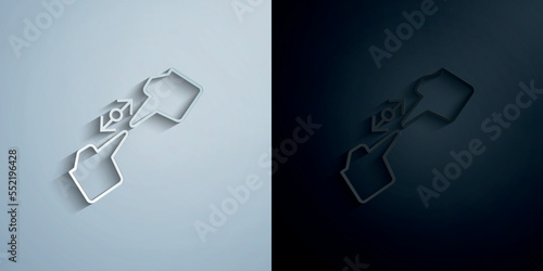 Fingers, touch, touch paper icon with shadow vector illustration