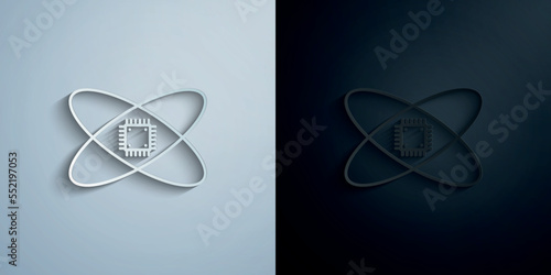 Smart cheap artificial intelligence concept line paper icon with shadow vector illustration