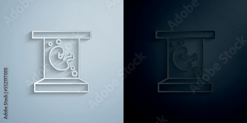 Artificial insemination, baby paper icon with shadow vector illustration