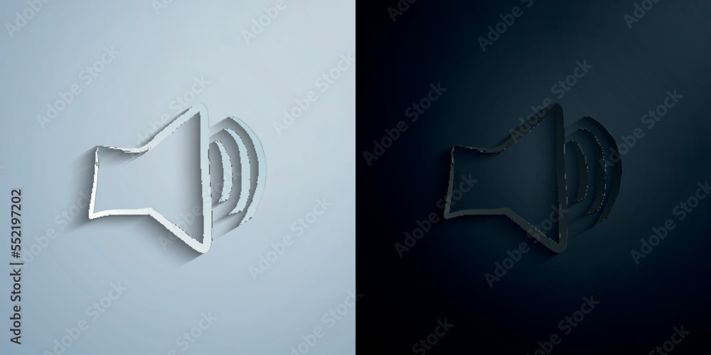 Sound sign sketch style paper icon with shadow vector illustration Sound sign sketch style paper icon with shadow vector illustration