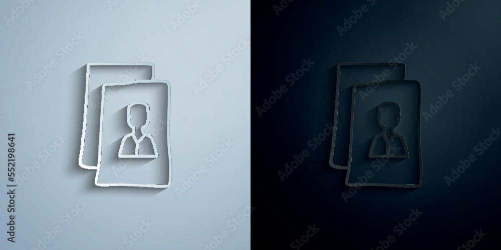 Portrait sketch paper icon with shadow vector illustration Portrait sketch paper icon with shadow vector illustration