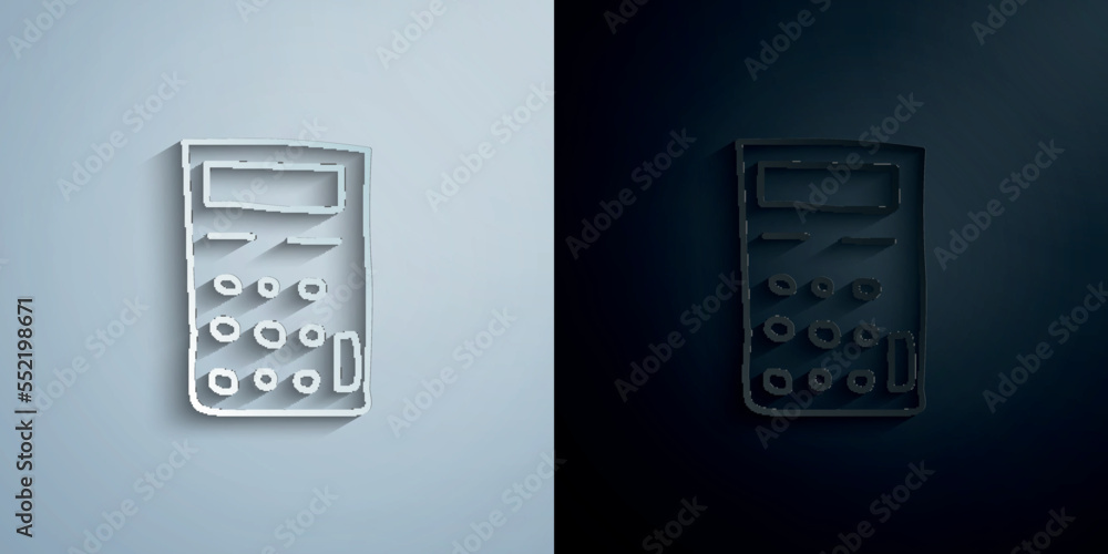 Calculator sketch paper icon with shadow vector illustration Calculator sketch paper icon with shadow vector illustration