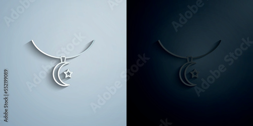 Necklace paper icon with shadow vector illustration