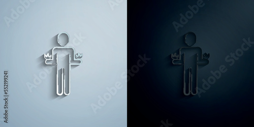 Pyrokinesis paper icon with shadow vector illustration