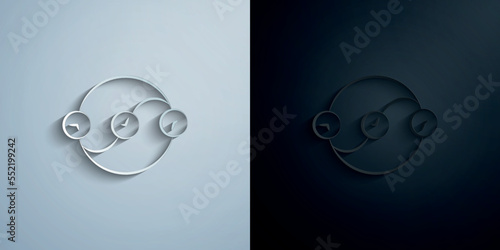 Time paradox paper icon with shadow vector illustration