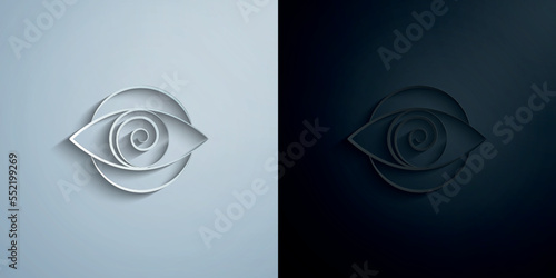 Hypnosis paper icon with shadow vector illustration