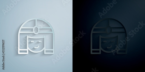 Cleopatra paper icon with shadow vector illustration