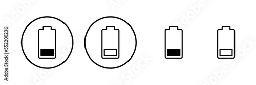 Battery icon vector illustration. battery charging sign and symbol. battery charge level