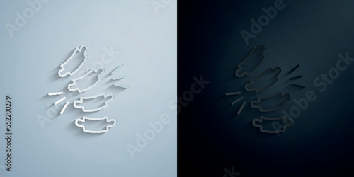 Rachiocampsis, physiotherapy paper icon with shadow vector illustration