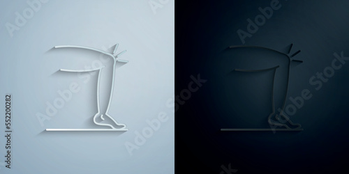 Knee, physiotherapy paper icon with shadow vector illustration