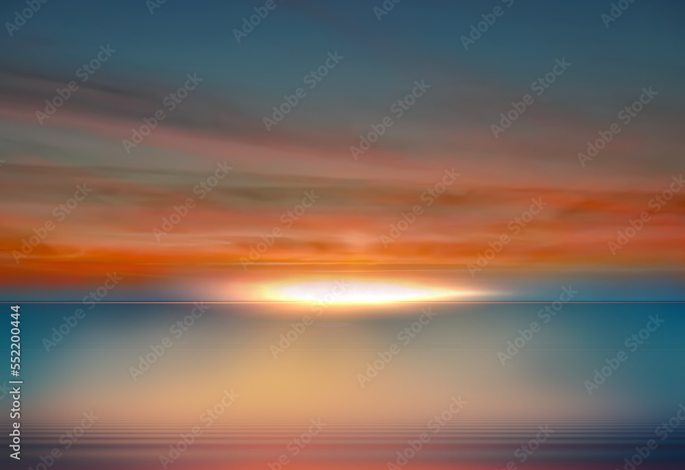  orange sunset on blue sea nature landscape
