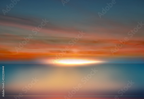  orange sunset on blue sea nature landscape