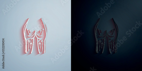 Buttock lift, woman paper icon with shadow vector illustration