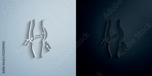 Abdominoplasty, woman paper icon with shadow vector illustration