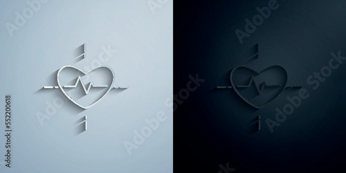 Blood pressure cholesterol concept line paper icon with shadow vector illustration