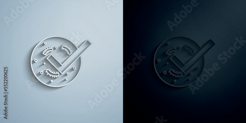 Bacteria, lactobacillus concept line paper icon with shadow vector illustration