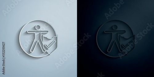 Benefits, intestinal stomach concept line paper icon with shadow vector illustration