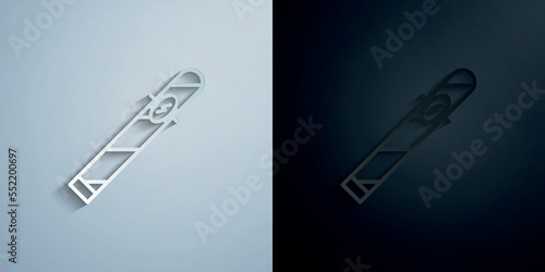 Quit smoking, electron cigar paper icon with shadow vector illustration