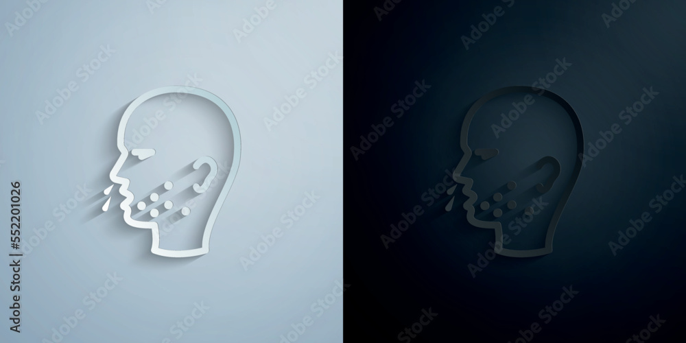 Allergy, skin paper icon with shadow vector illustration Allergy, skin paper icon with shadow vector illustration