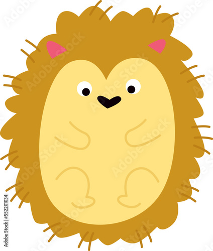 Cute hedgehog flat icon Funny cartoon animal