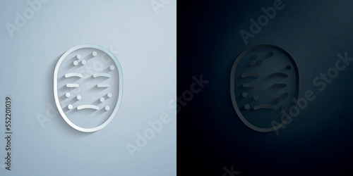 Allergy, face paper icon with shadow vector illustration