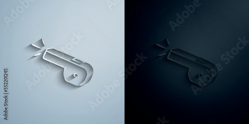 Whistle, help paper icon with shadow vector illustration