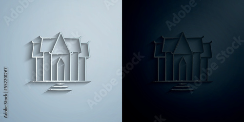 Benchamabophit thailand paper icon with shadow vector illustration