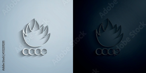 Bonfire paper icon with shadow vector illustration
