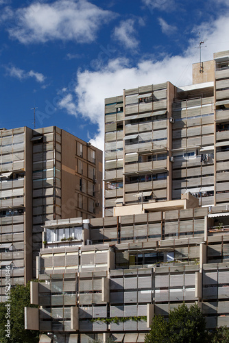 Architecture of Split from 1970s. Modern architecture, Croatia. 