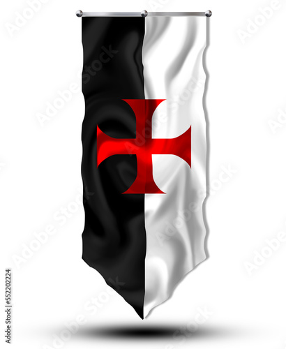 Fotografia illustration of the flag of the Knights Templar, Crusades