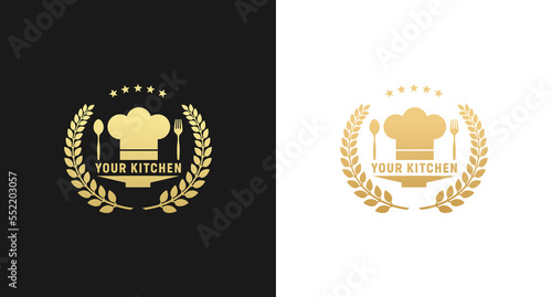 simple kitchen logo or elegant simple kitchen logo vector isolated. cutting board with home kitchen logo symbol icon vector graphic design illustration. Food Concept Logo Design Template.