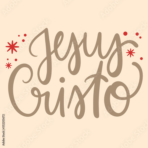 Jesus Christ Brazilian Portuguese Hand Lettering Calligraphy Vector