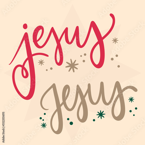 Jesus Christ Brazilian Portuguese Hand Lettering Calligraphy Vector