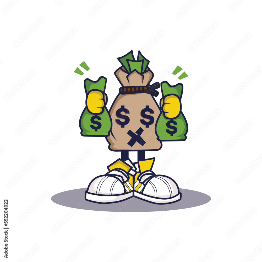 Money bag character Stock Vector Adobe Stock