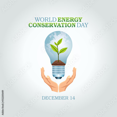 vector graphic of world energy conservation day good for world energy conservation day celebration. flat design. flyer design.flat illustration.