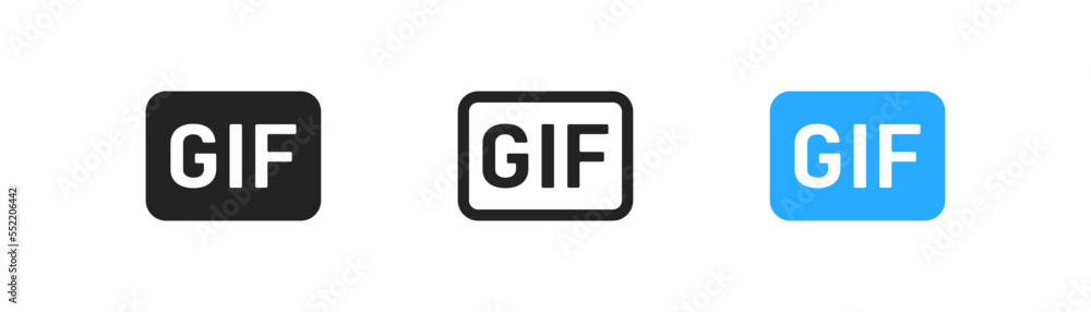 GIF animation play button animation outline icon. Social media, button for ui. File format symbol. Simple flat design. GIF animation play button animation outline icon. Social media, button for ui. File format symbol. Simple flat design.