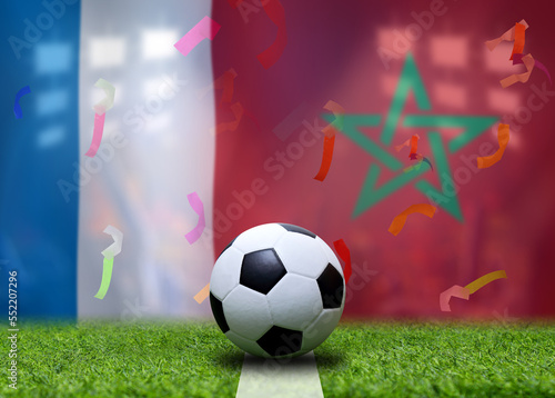 Football Cup competition between the national France and national Morocco. © Narin Sapaisarn