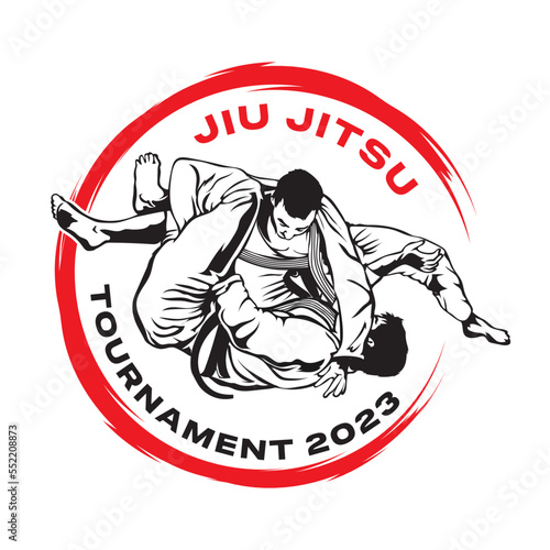 Jiu-jitsu martial art vector illustration, perfect for t shirt design and martial art training club logo design