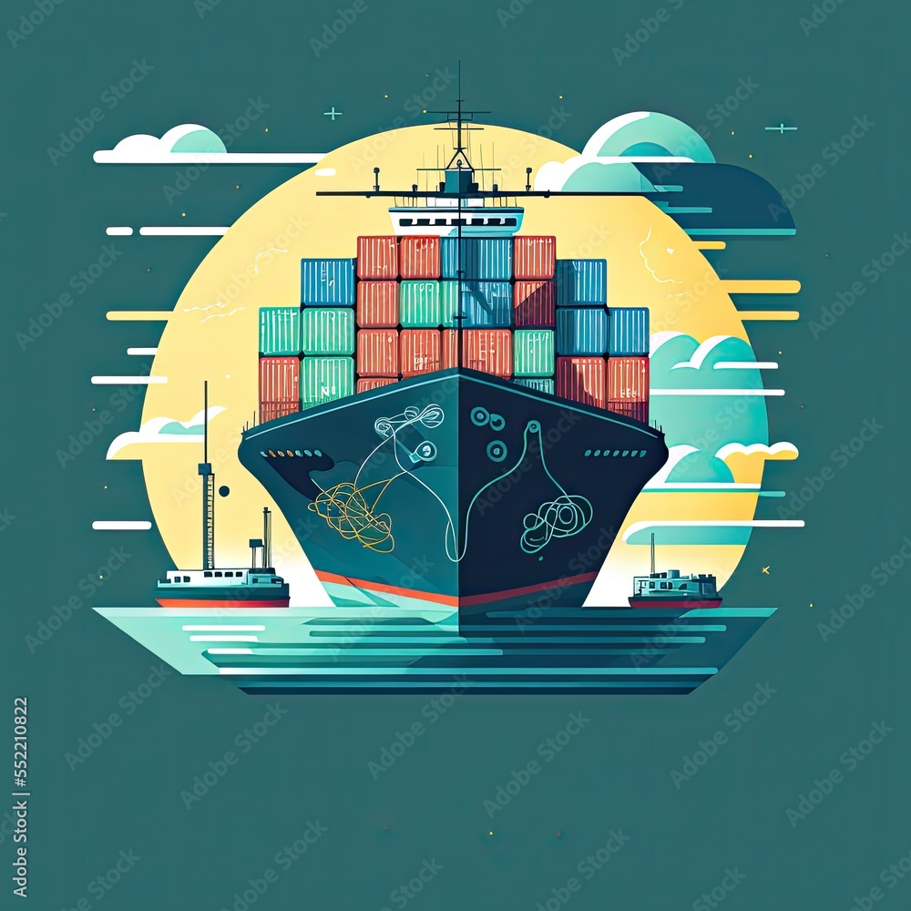 Global supply chain shipping container, Maritime, air shipping