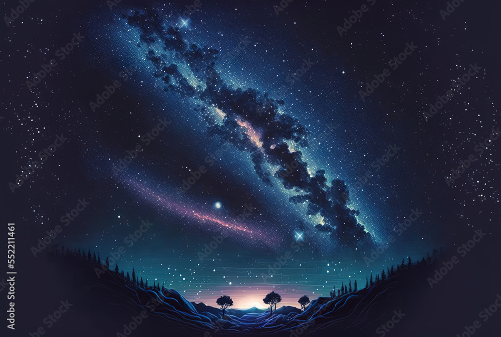 Milky Way galaxy with a starry night sky. Generative AI Stock ...