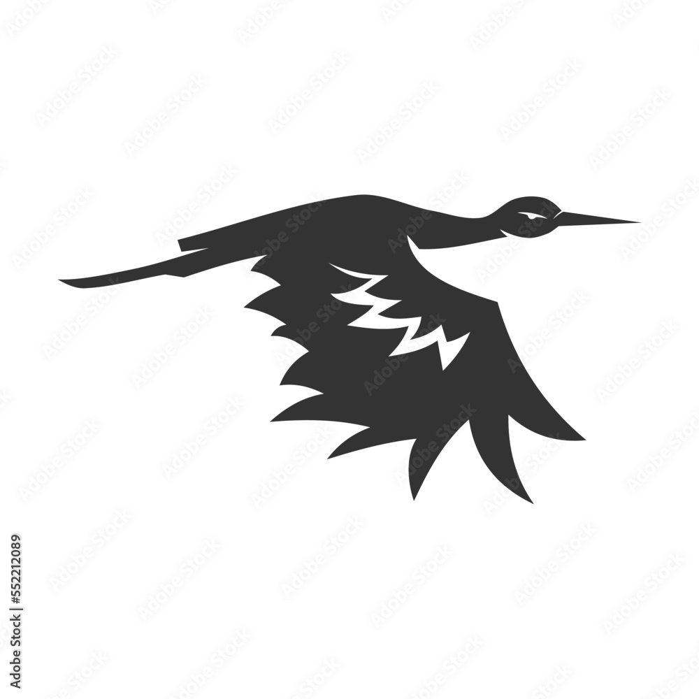 Obraz premium Stork bird logo template Icon Illustration Brand Identity