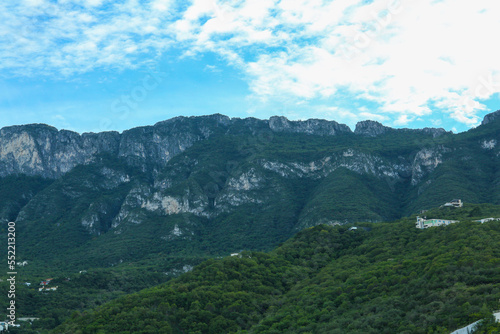 Picturesque view of mountain landscape covered with green forest