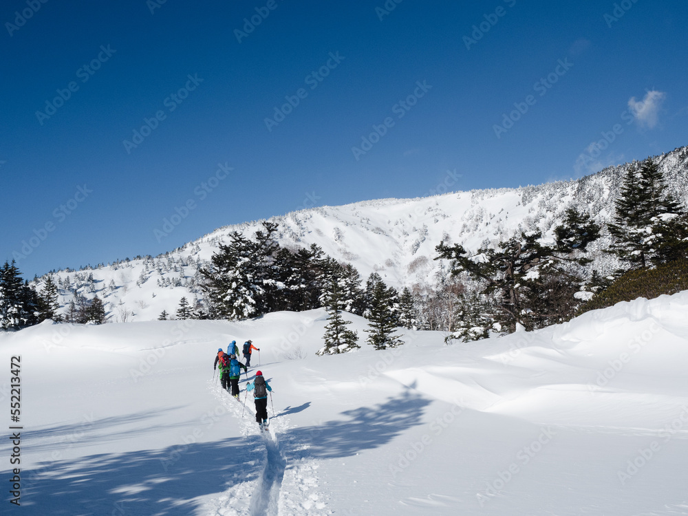 山スキー　登高　上信越高原国立公園　芳ヶ平