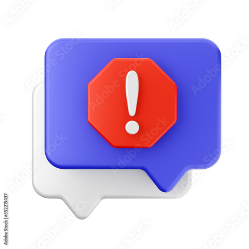 chat report alert mail message 3d render icon